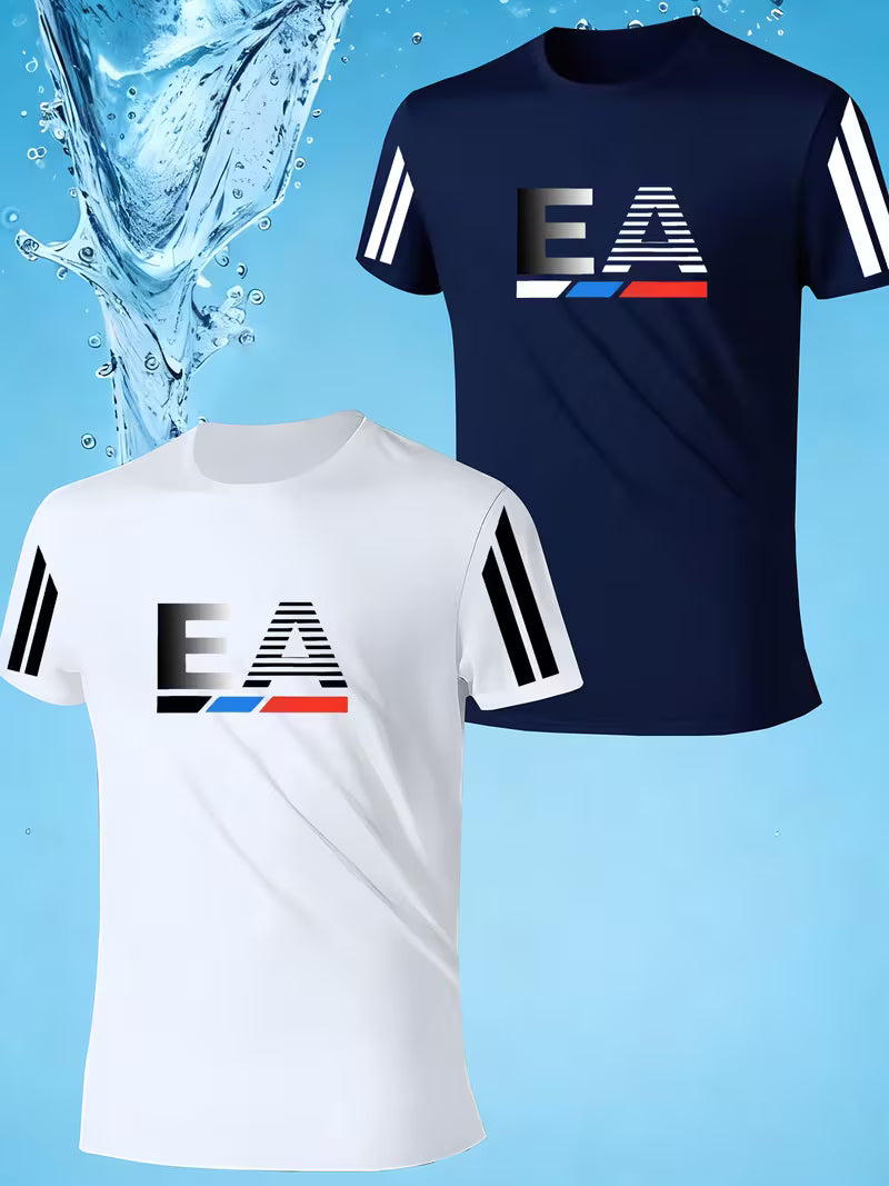 2pcs Men'S Casual Short Sleeve T-Shirts