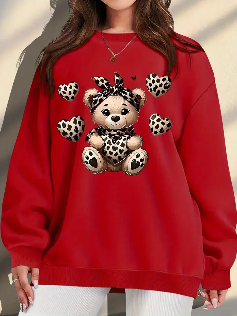 Women's Plus-Size Oversized Casual Round Neck Sweatshirt