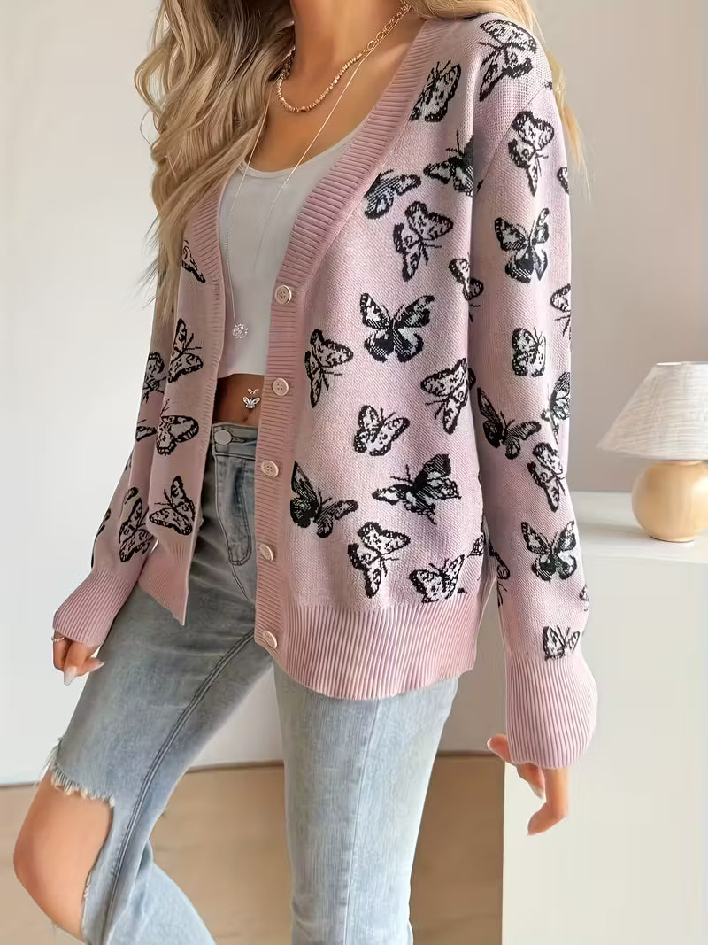 Butterfly Pattern Women's Cardigan
