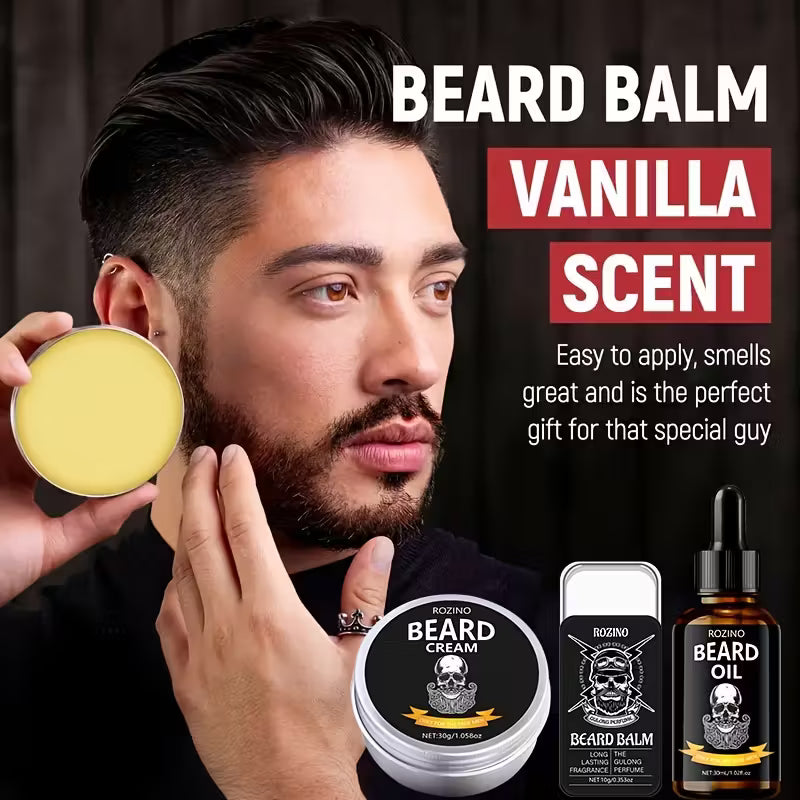 4pcs ROZINO Men'S Beard Care Set