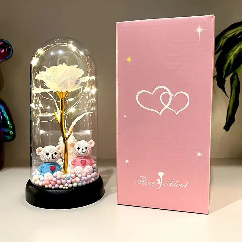 1pc Glow-in-the-Dark Rose Flower Decoration with LED-like Glow