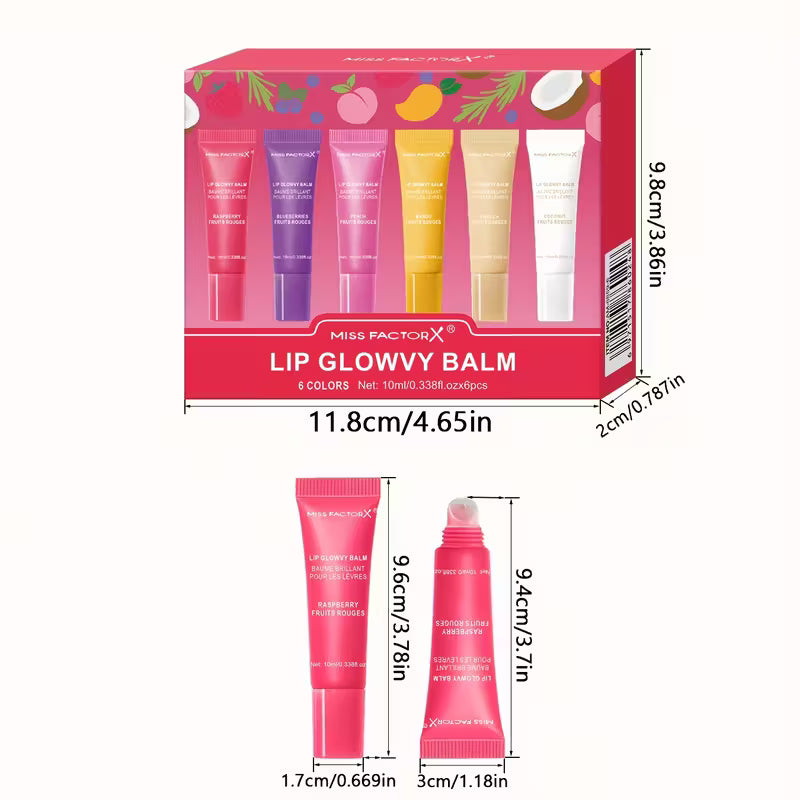 6pcs Colorful Lip Gloss Set,