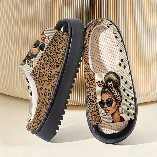Breathable Sweat-Absorbent Thick-Soled Cute Printed Slippers