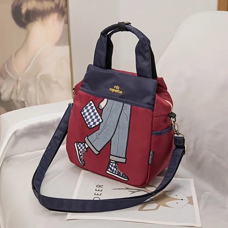 Women'S Floral Print Nylon Backpack