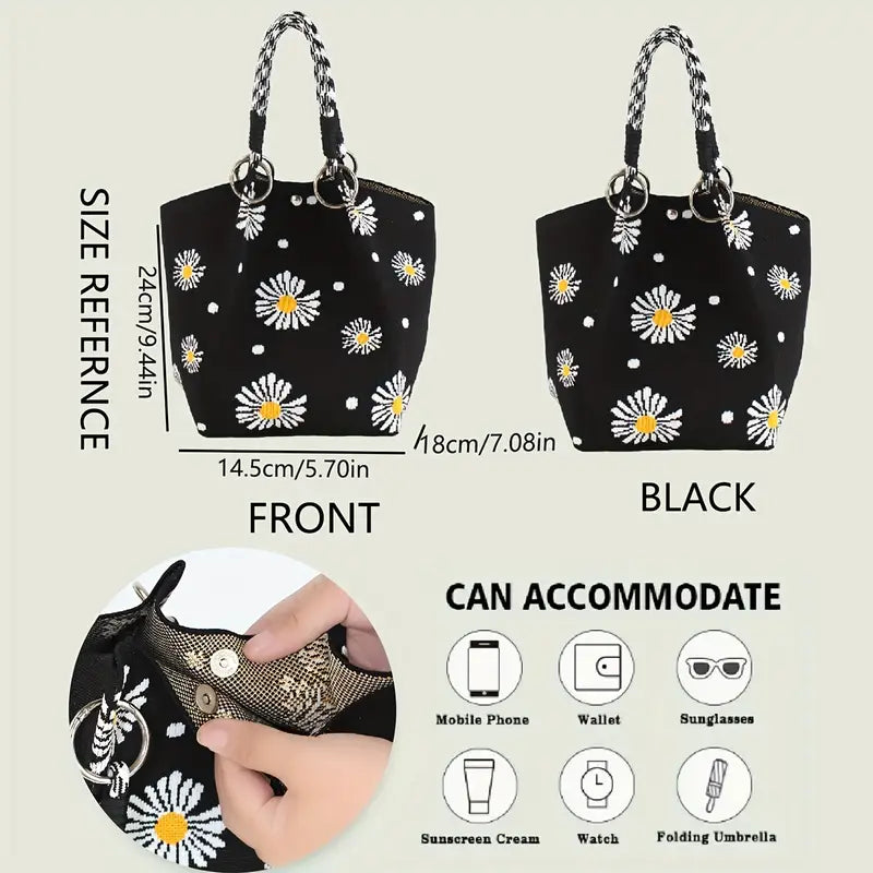 Women'S Tote Bag, Knit Handbag