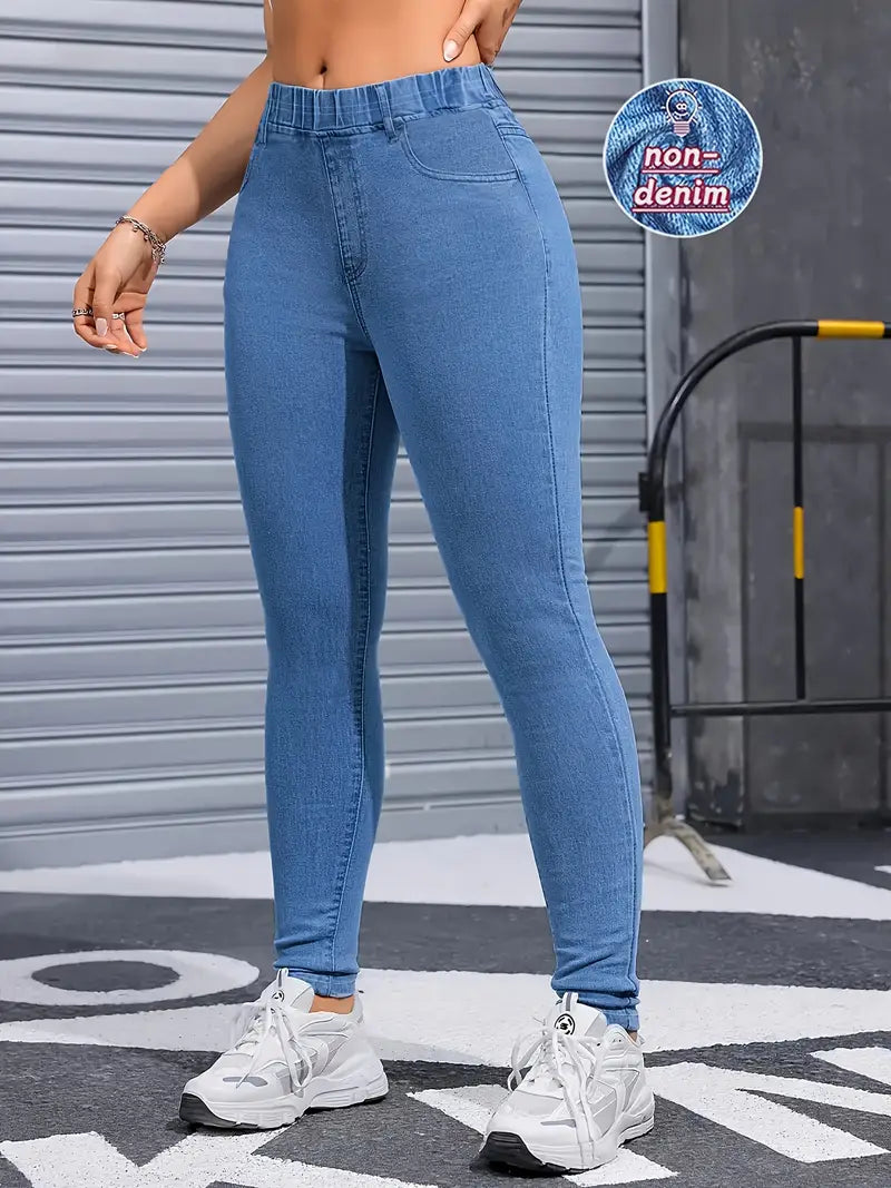 High-Waisted Skinny Jeans-Like Leggings