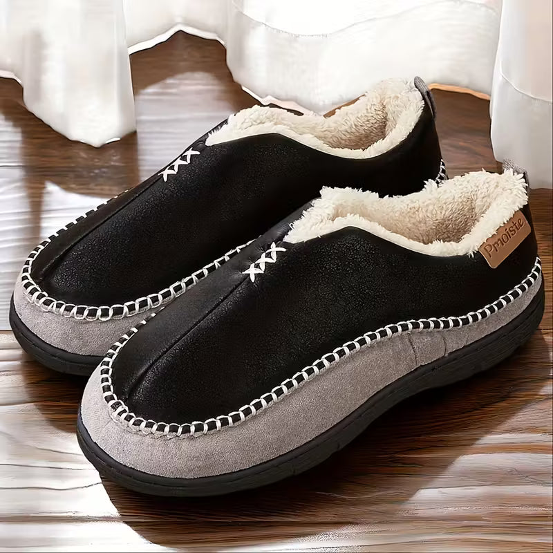Men'S Cozy Fleece Slip-On Slippers