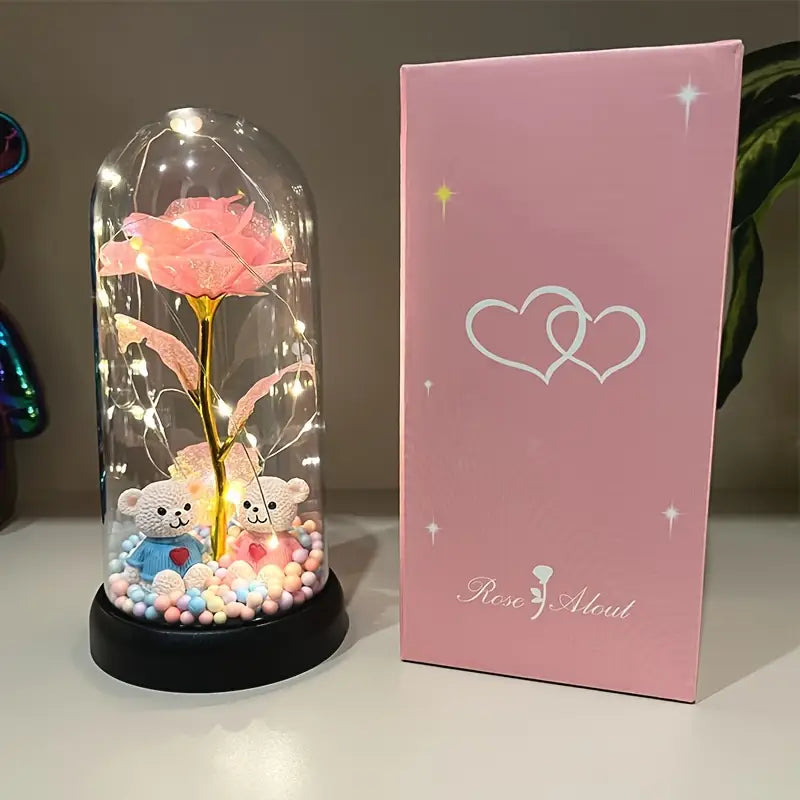 1pc Glow-in-the-Dark Rose Flower Decoration with LED-like Glow