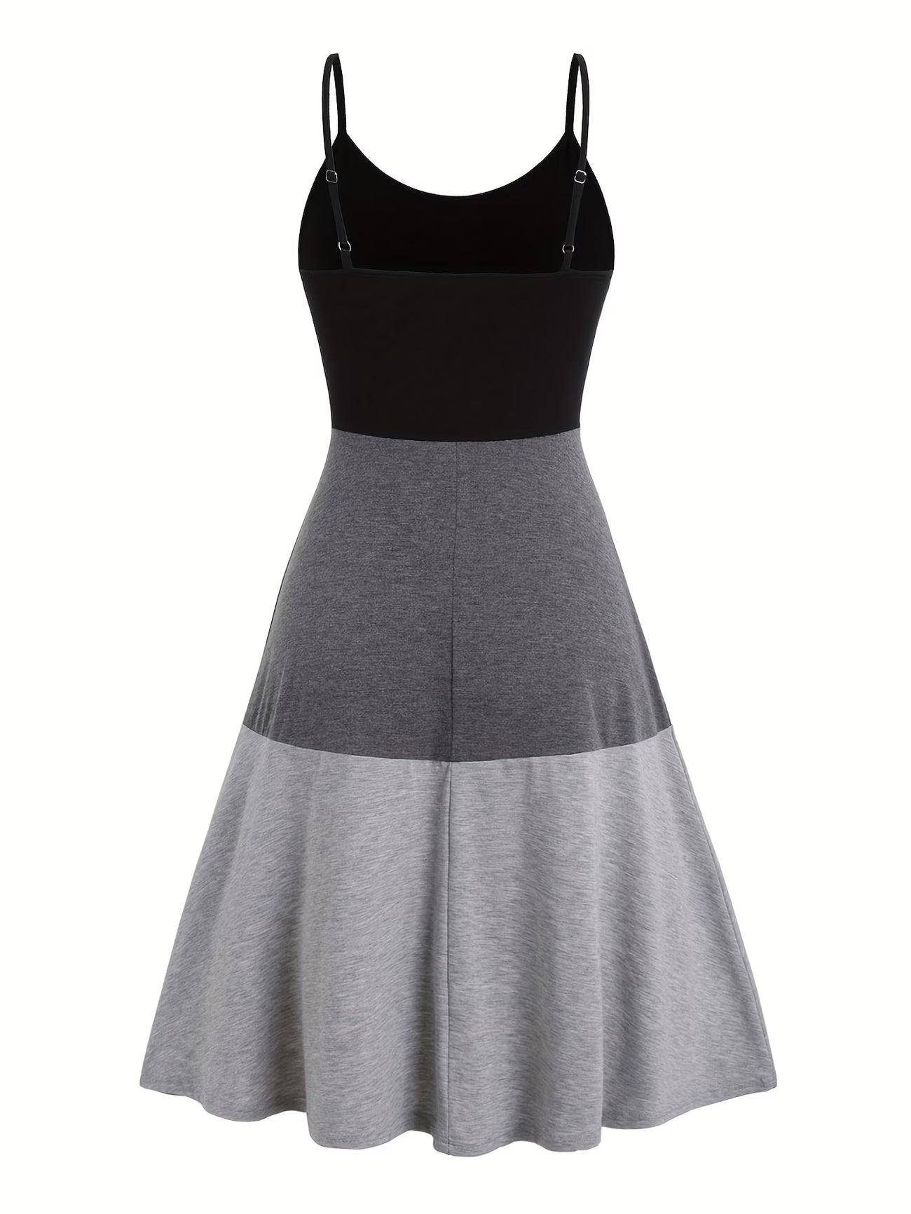 Directional Development of a Color-blocked Spliced Dress with a Lower Skirt