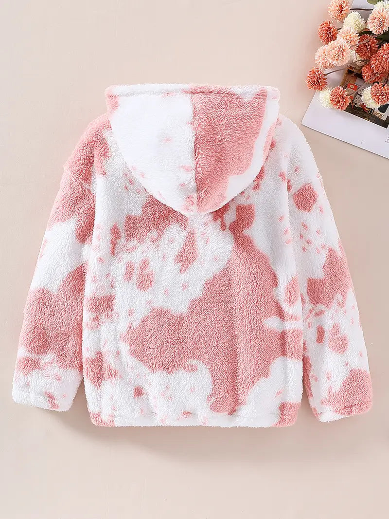 girls Long Sleeve Hoodie with Princesses' Print