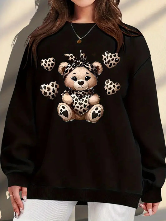 Women's Plus-Size Oversized Casual Round Neck Sweatshirt