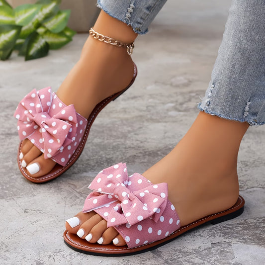 Polka Dot Sandals with Bowknot Detail