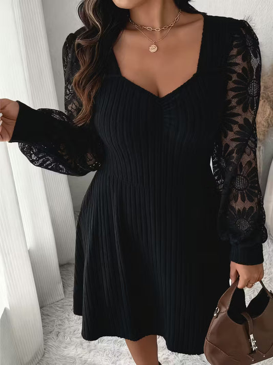 Women's Beige Floral-like Elegant office to party dress