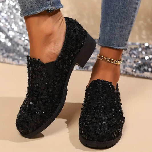 Women'S Sparkling Sequin Nurse Loafers