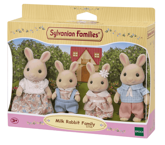 Sylvanian Families Milk Rabbit Family Toy Playset for Ages 3 and Up