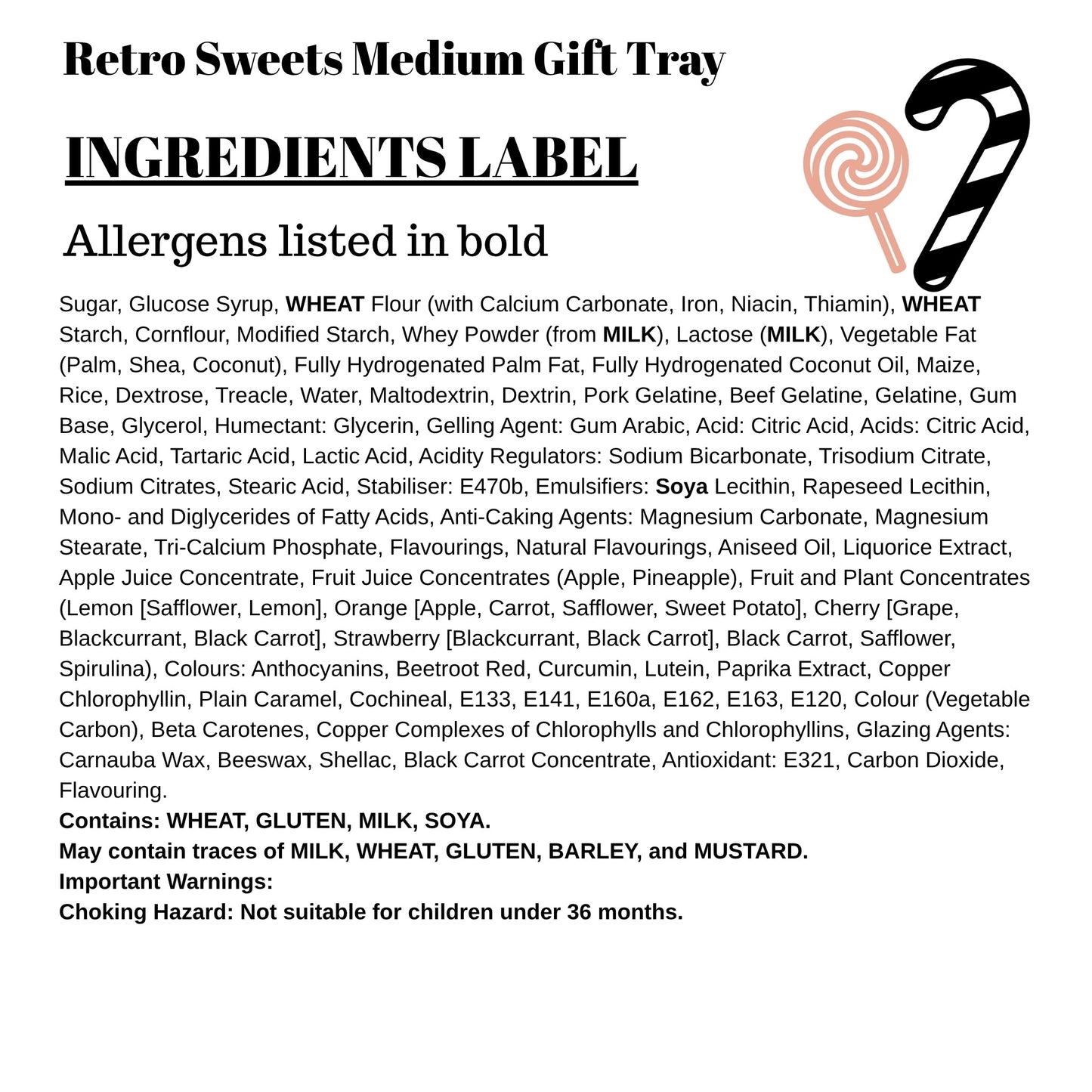 Large Retro Sweets Gift Tray