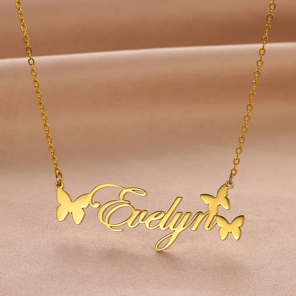 Custom Butterfly Name Necklace 2