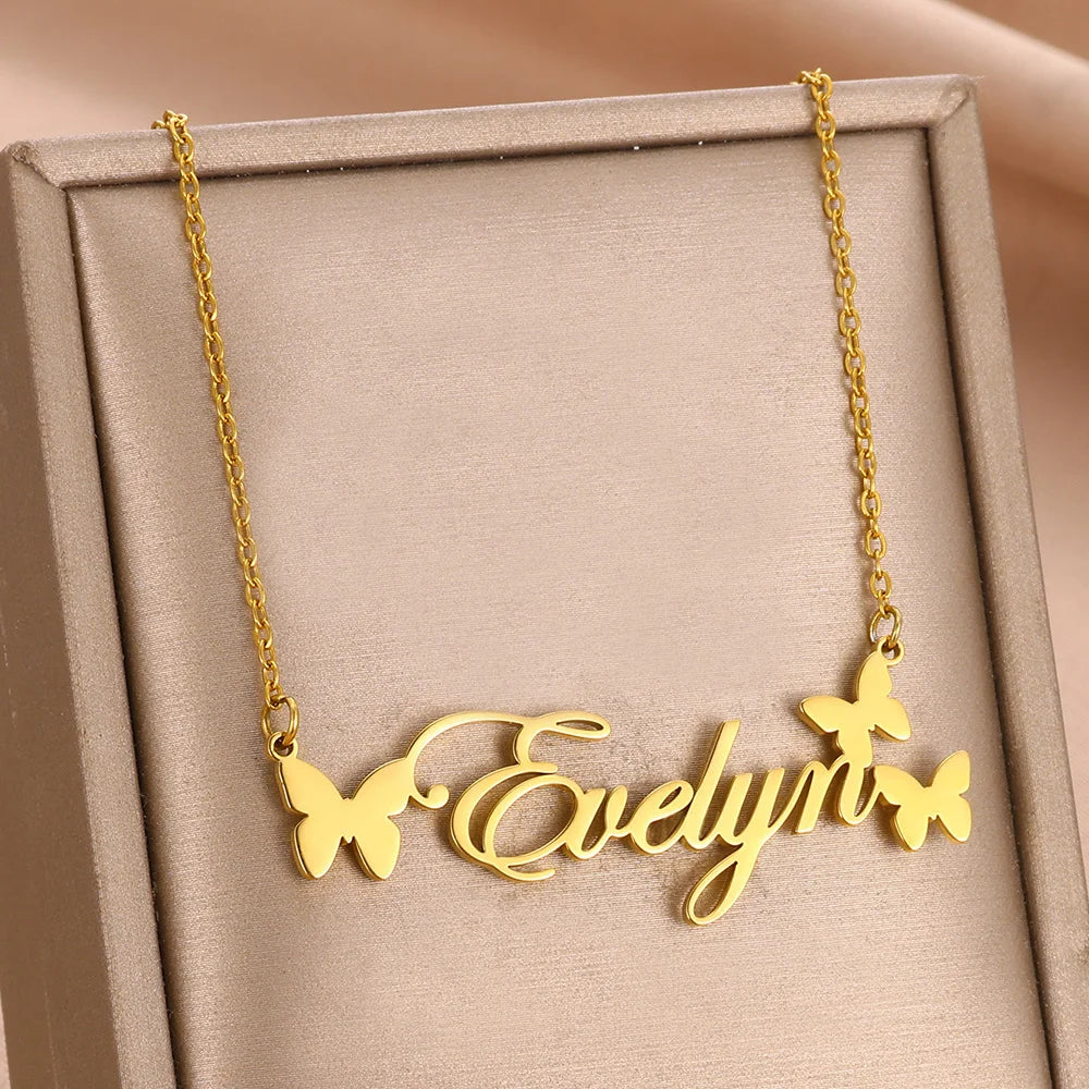 Custom Butterfly Name Necklace 2
