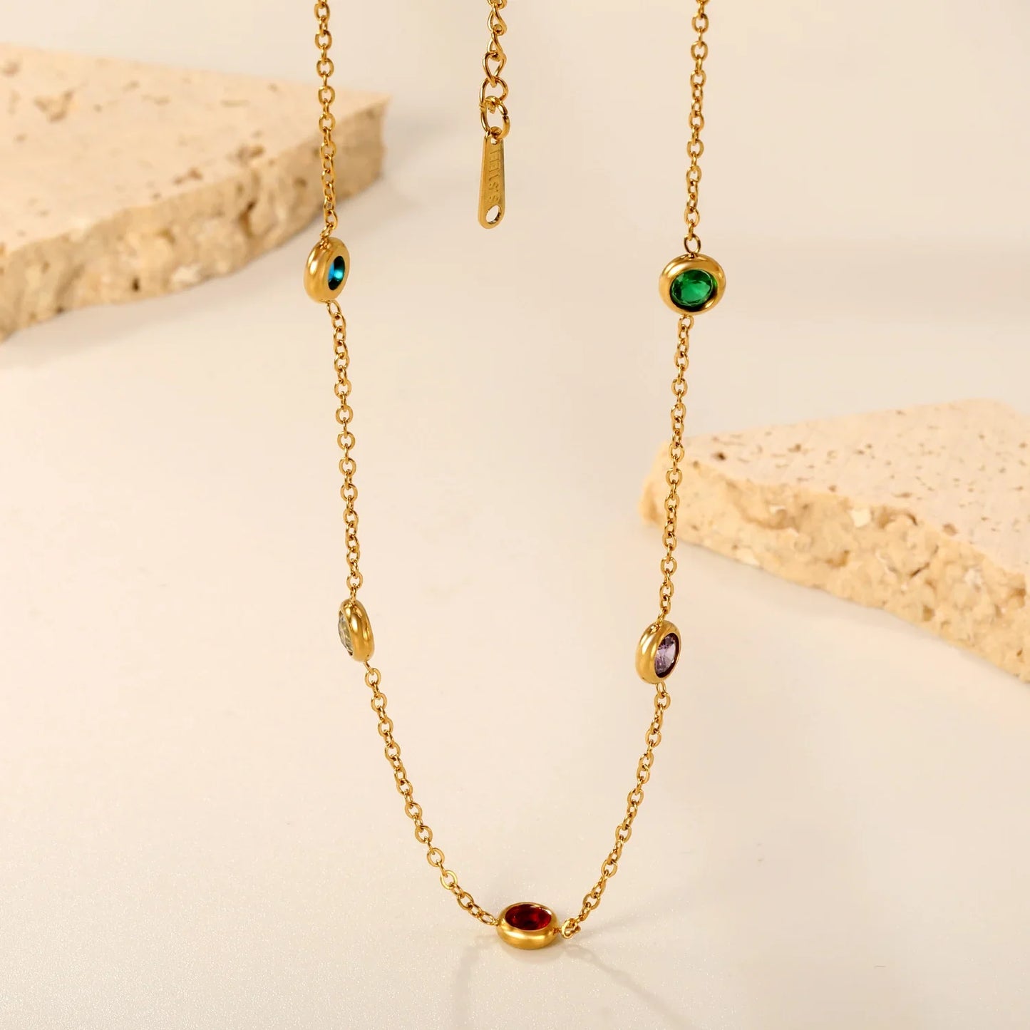 colorful cubic zirconia choker necklace