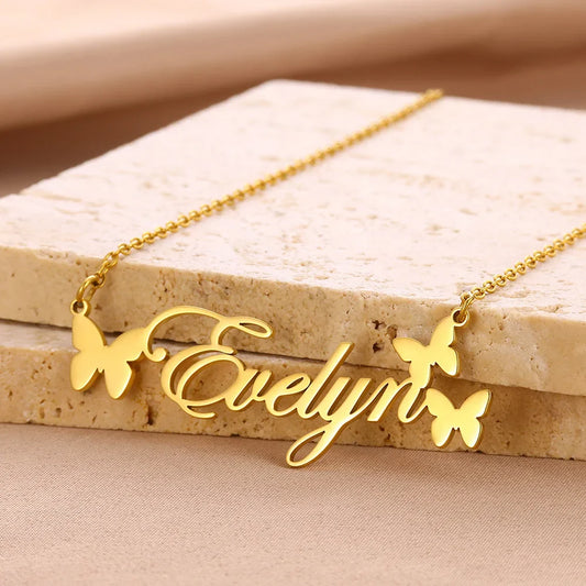 Custom Butterfly Name Necklace 2