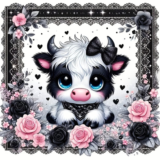 Cartoon Cow with Bow] 1 DIY 5D Diamond Painting Kit for Adults