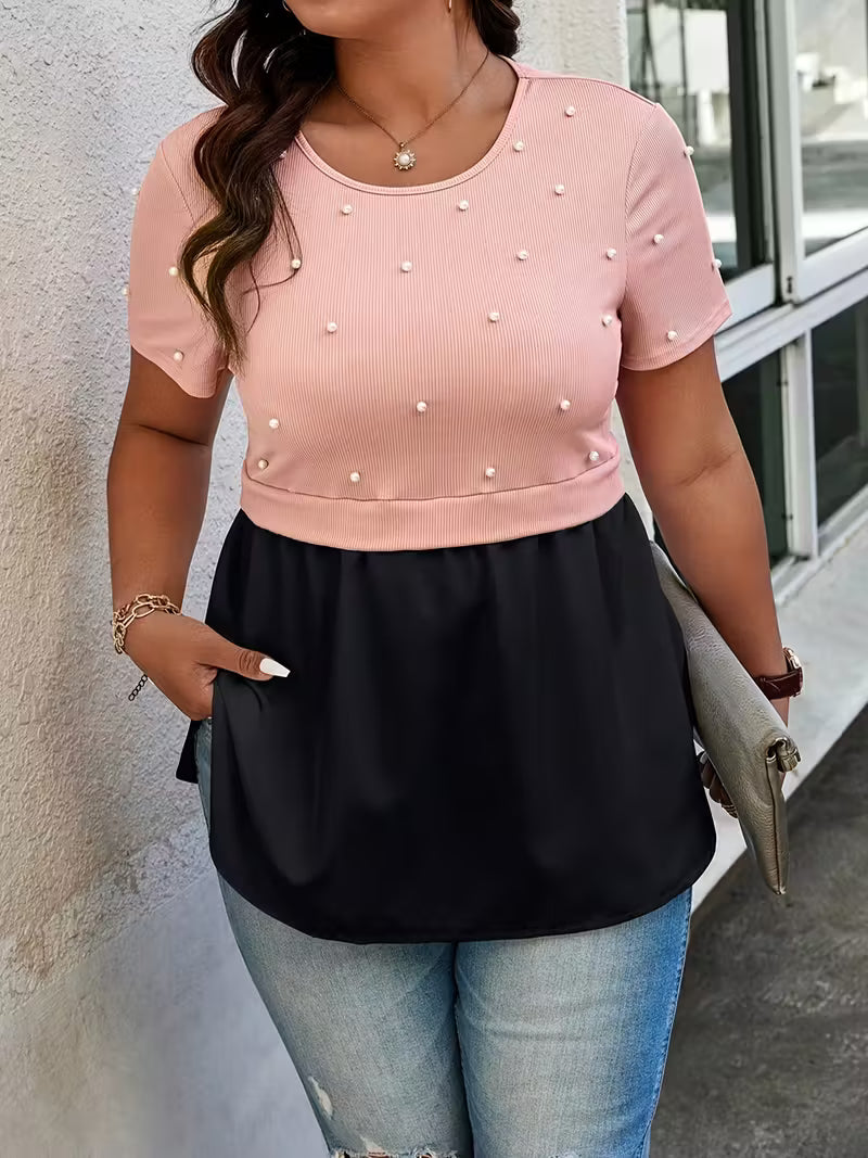 Women's Plus Size Top, Elegant Two-Piece Set