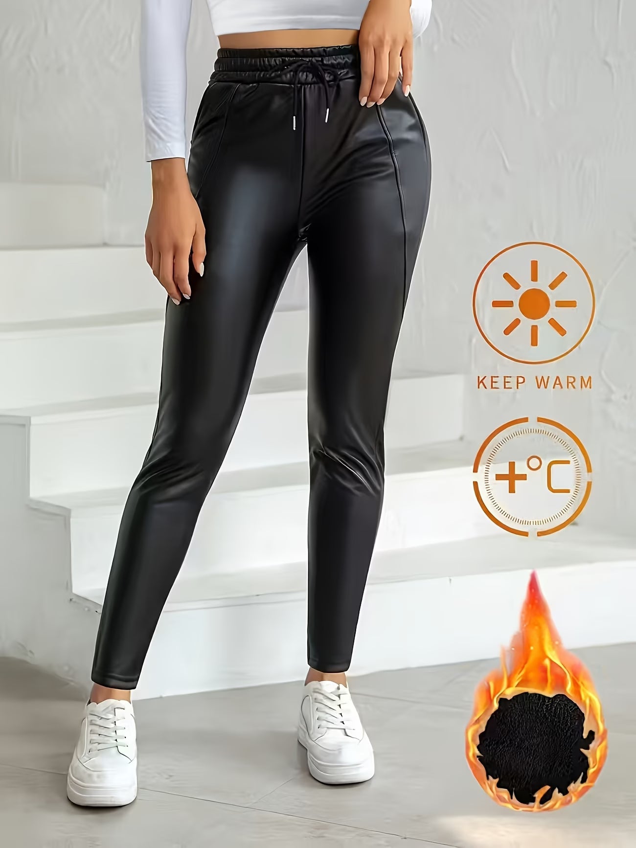 Women'S Plus Size Fleece-Lined Pants