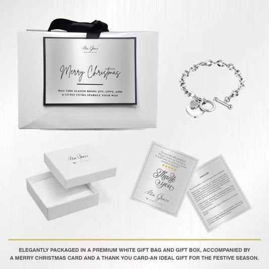 MGJ™ Austrian Crystal Heart Charm Toggle Bracelet for Women