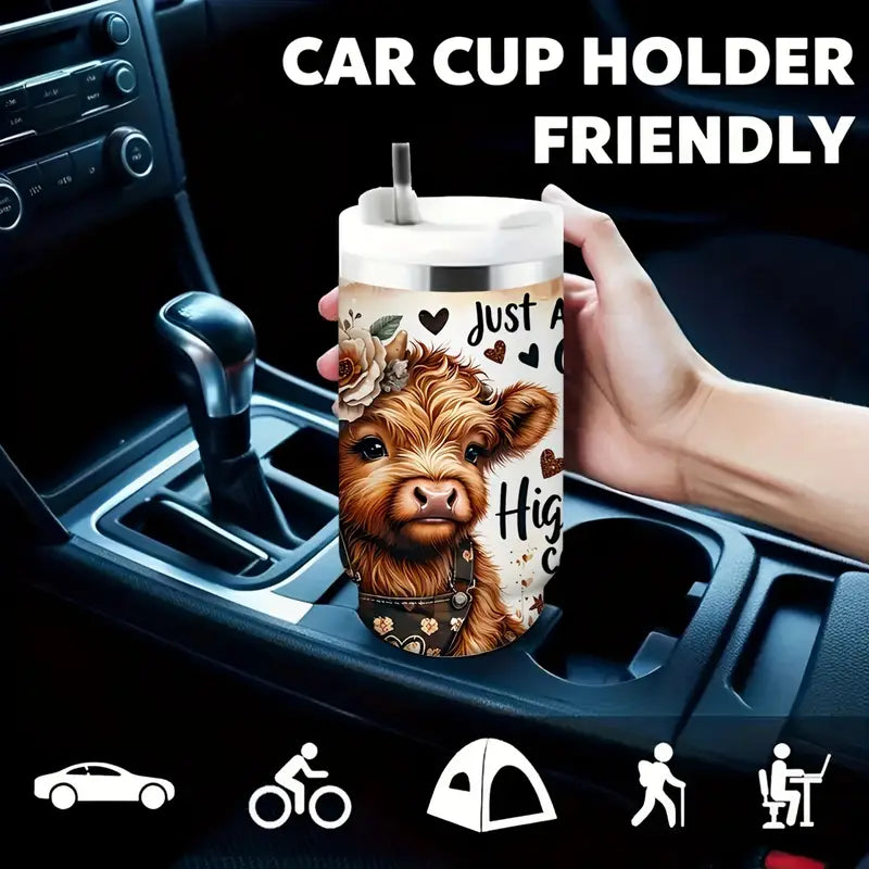 1pc 30Oz, with Lid And Straw, cup