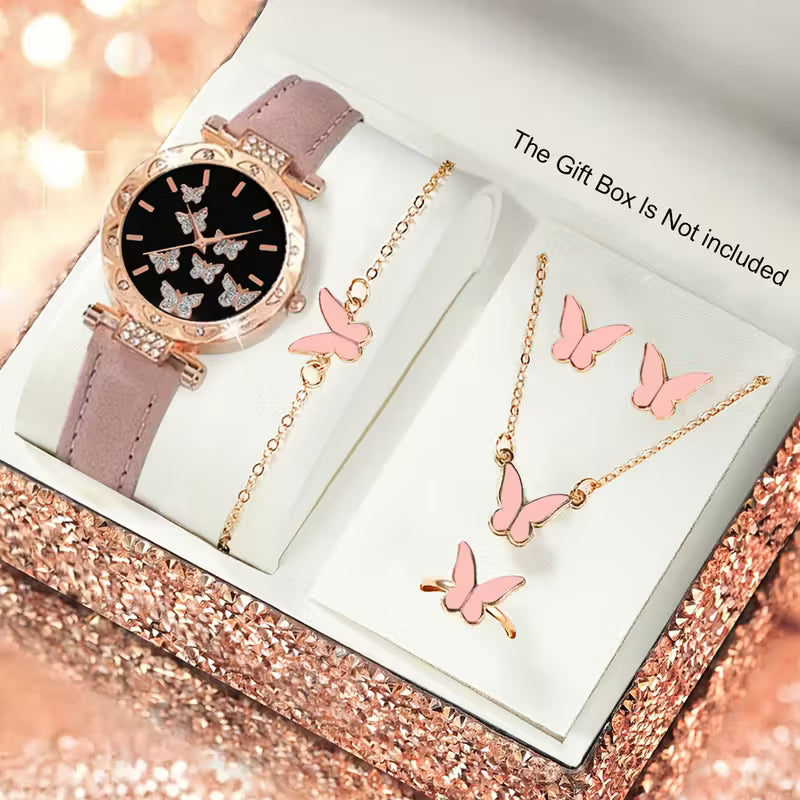 6pcs Women's Watch & Jewelry Set
