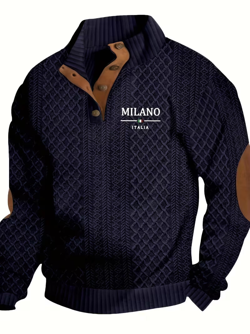 Men'S Milan Design Textured Knit Sweater