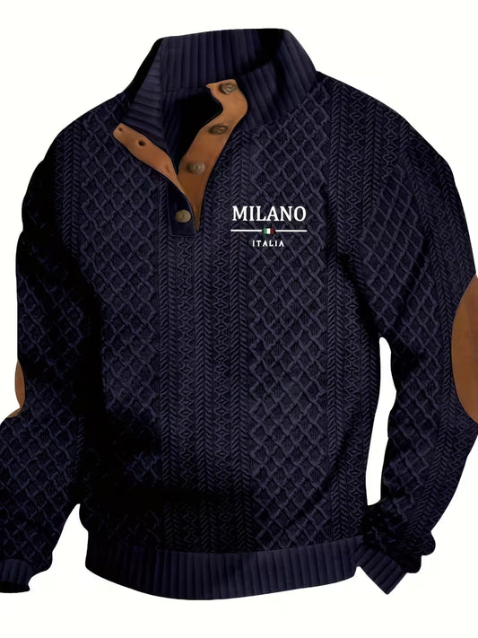 Men'S Milan Design Textured Knit Sweater