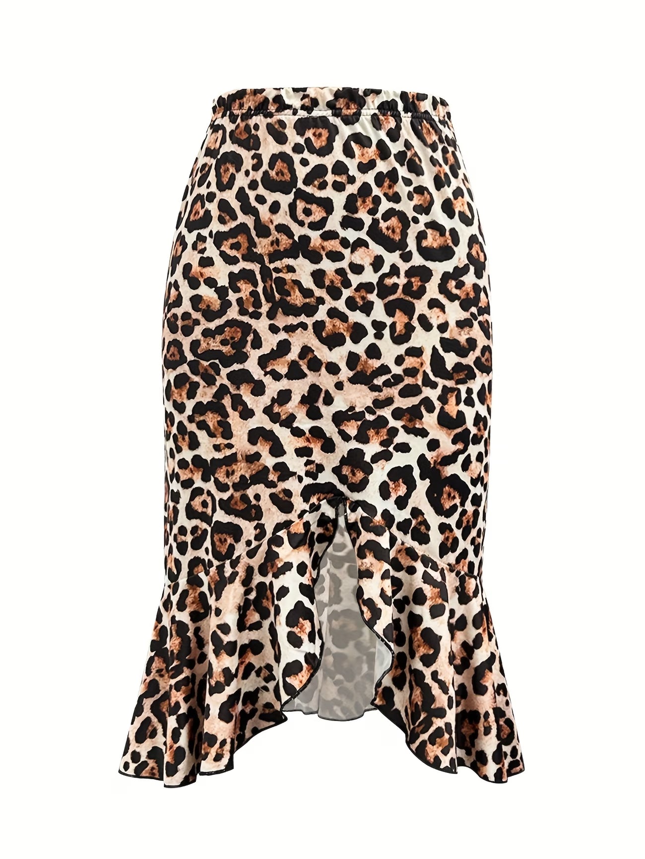 Women's Leopard Print Elastic Waist Skirt