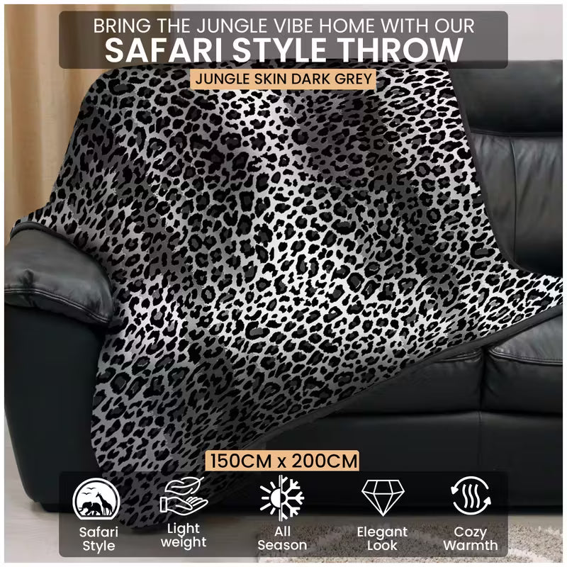 Luxury Animal Print Throw Blanket 150 x 200cm