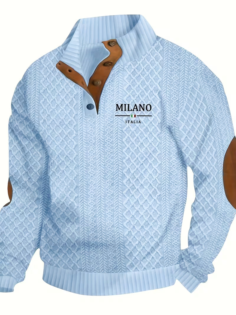 Men'S Milan Design Textured Knit Sweater