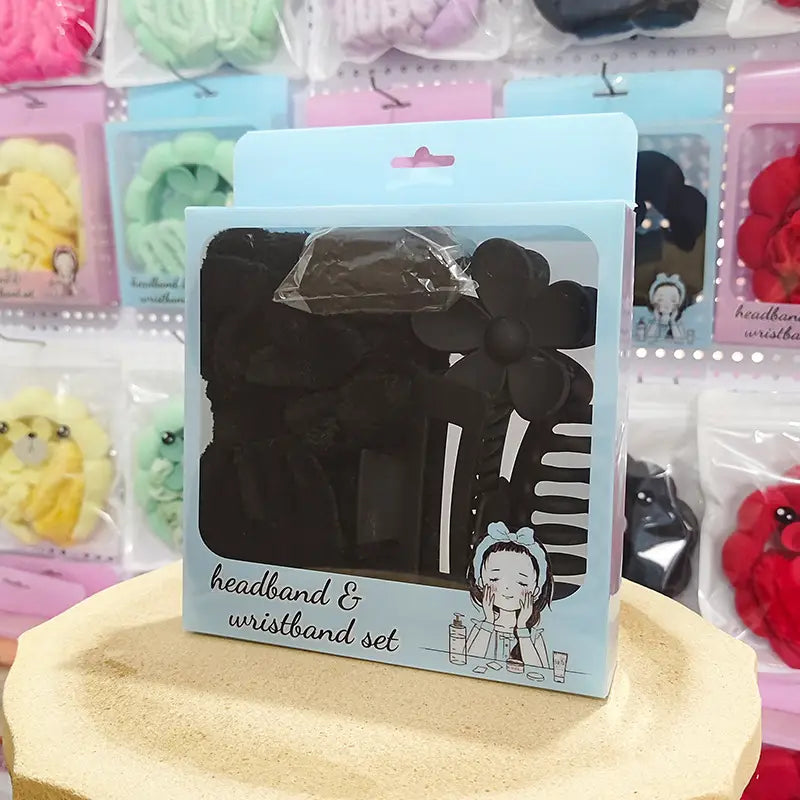 16pcs Women's Soft Pink Hair Tie & Face Washing Wrist Strap Set