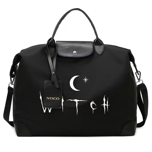Stylish Witch Print Tote Bag