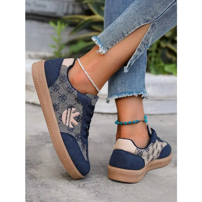 Women'S Slip-On/Lace-Up Colorblock Sneakers