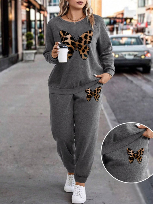 2pcs Women's Plus Size Pajama Set