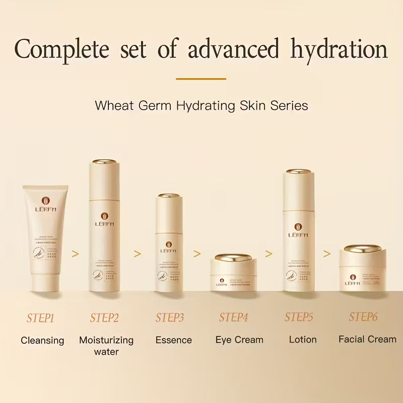 6pcs LENFK Wheat Germ Moisturizing Skincare Set