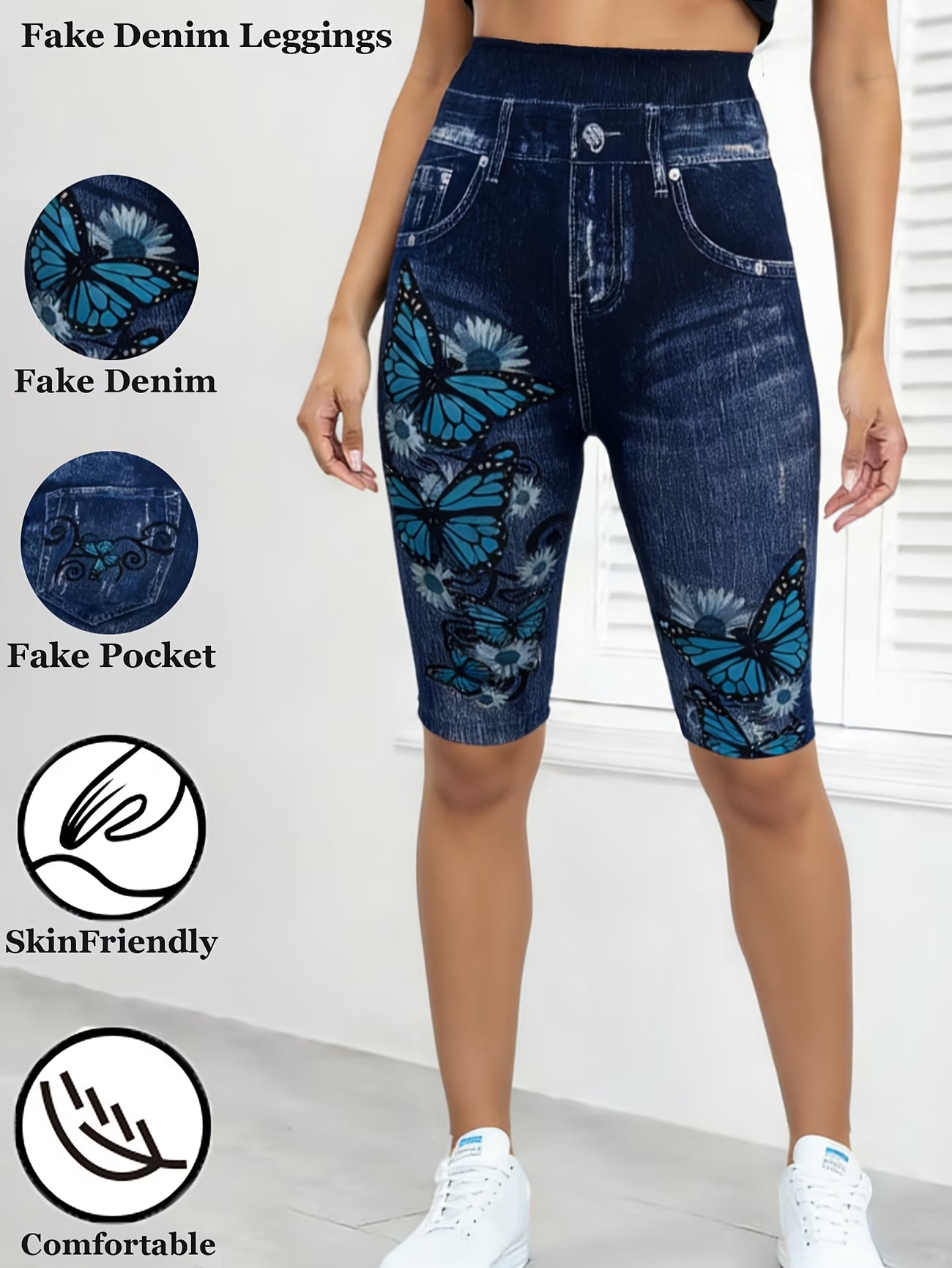 Printed Leggings - Not Denim Fabric