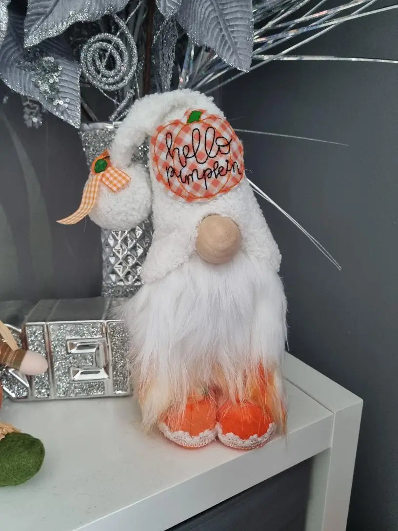 Charming Orange Pumpkin Doll Ornament