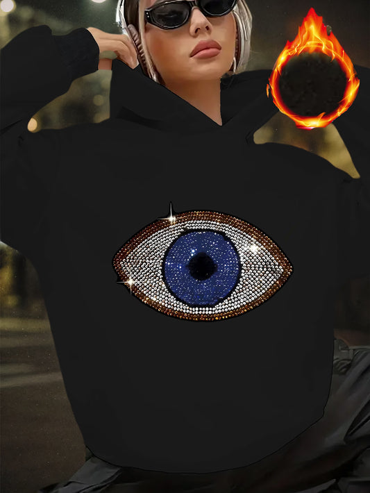 Full-Eye Face Print Hooded Sweatshirt