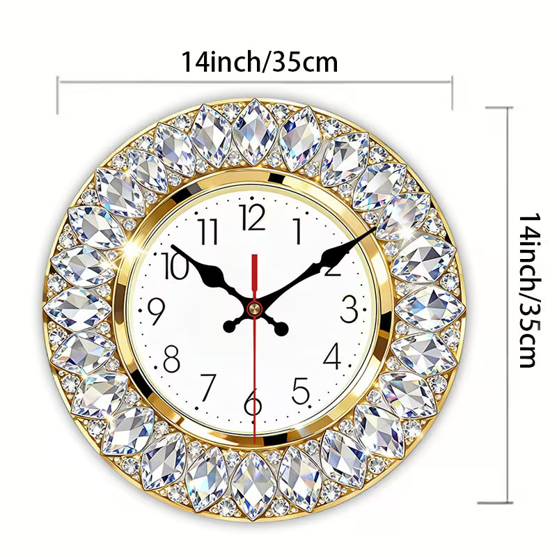 1pc Modern Luxury Crystal-Themed Wall Clock
