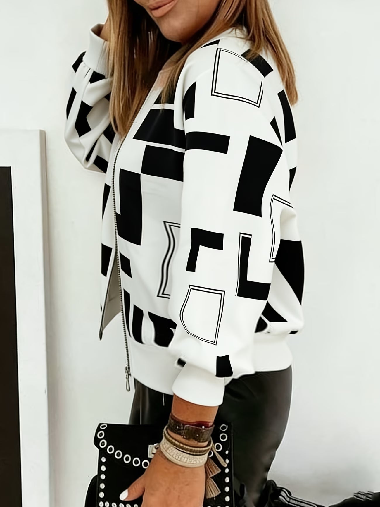 Women's Printed Zip-Up Jacket
