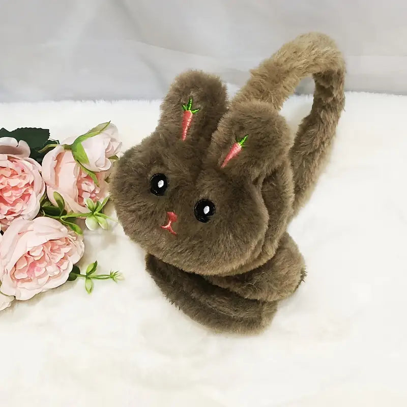 Women's Plush Bunny Ear Warmers