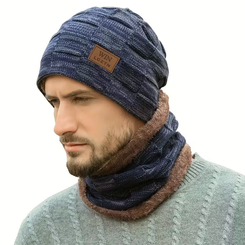 Men'S Winter Beanie Hat Scarf Set