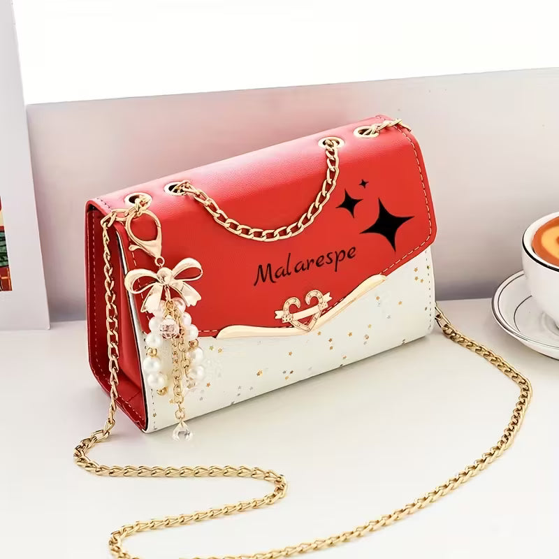 Customizable Name "Malarespe" Engraved, Elegant White Crossbody Bag