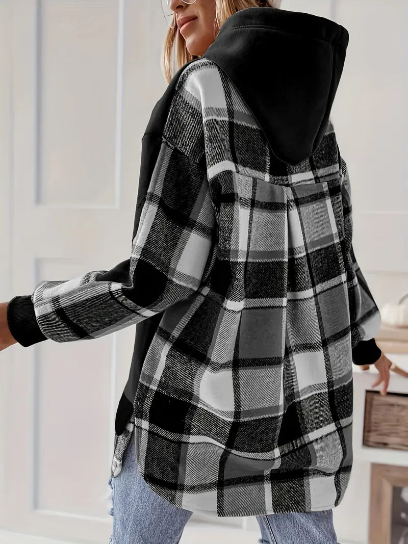 Plus Size, Women's Elegant Hooded Sweatshirt