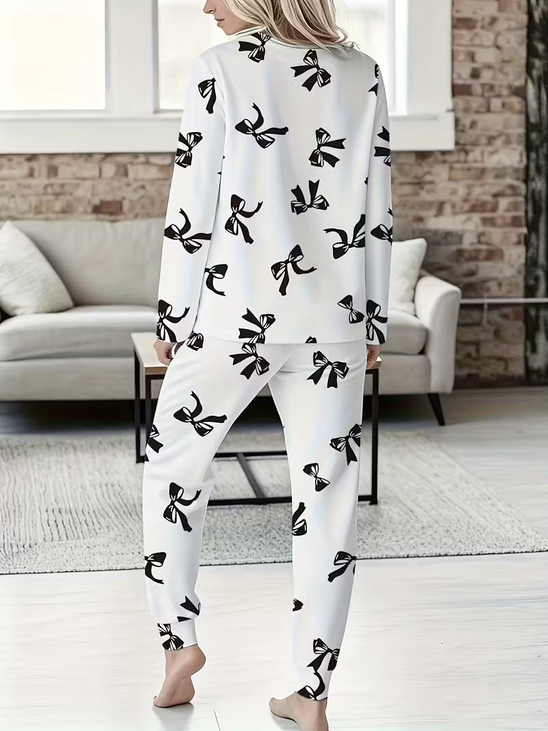 Casual And Comfortable Pajamas with Bow